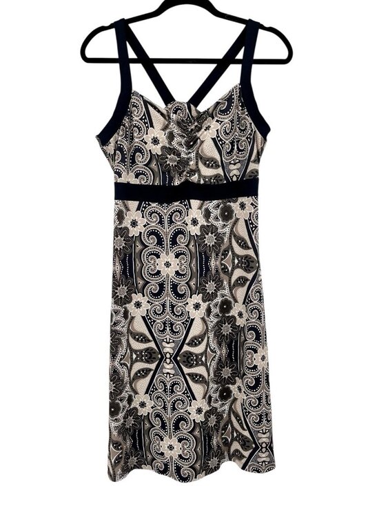 Prana Dresses & Skirts - PRANA Women's Black Geo Floral Shelf Bra Stretch Strap Dress XL
